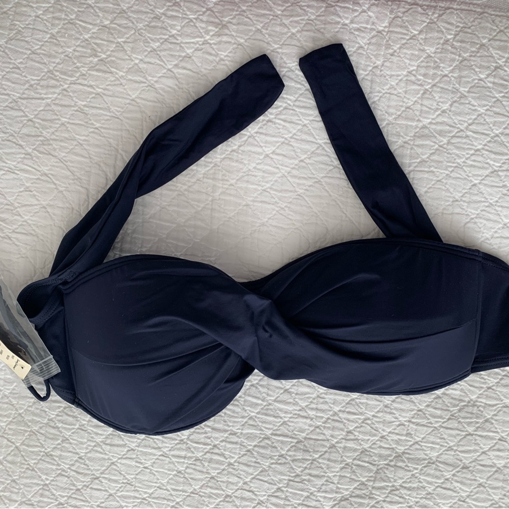 NWT Tommy Bahama TWIST BANDEAU FOAM CUP BRA: Midnight, Large